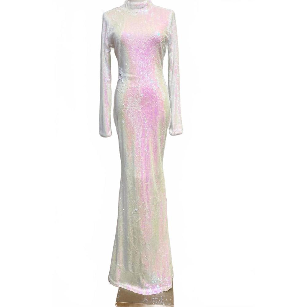 NEW QUII women's meadow backless maxi dress in white